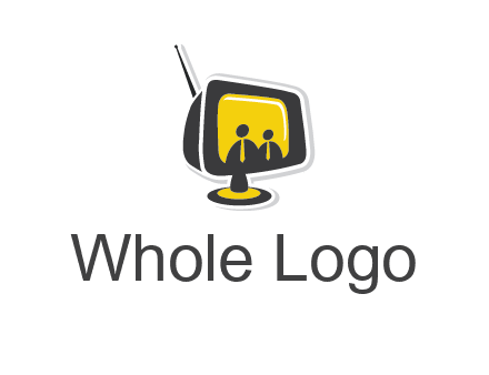 two abstract person inside the TV logo
