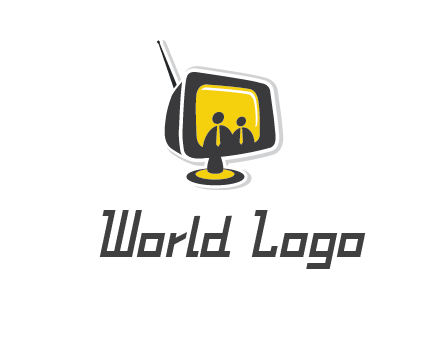 two abstract person inside the TV logo