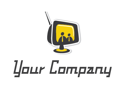 two abstract person inside the TV logo