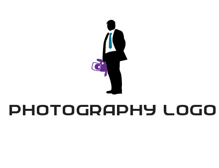 silhouette person holding movie camera logo