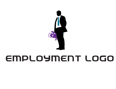 silhouette person holding movie camera logo