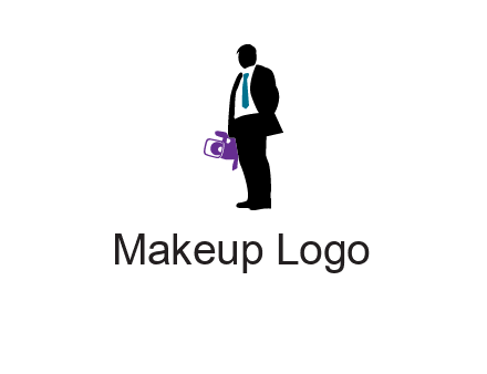silhouette person holding movie camera logo