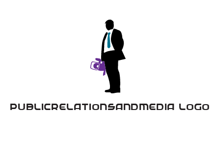 silhouette person holding movie camera logo