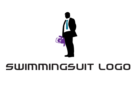 silhouette person holding movie camera logo