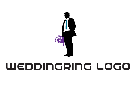 silhouette person holding movie camera logo