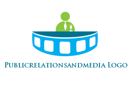 abstract person behind the film reel table logo