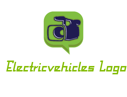 movie camera inside speech bubble logo