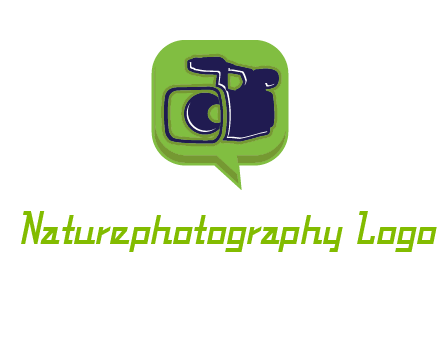movie camera inside speech bubble logo