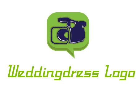 movie camera inside speech bubble logo