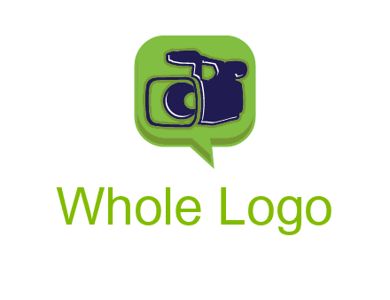 movie camera inside speech bubble logo