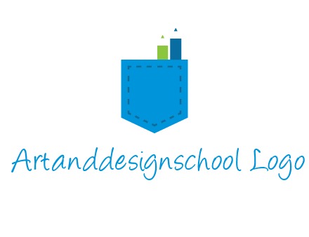 stitched pocket incorporated with two pencil logo