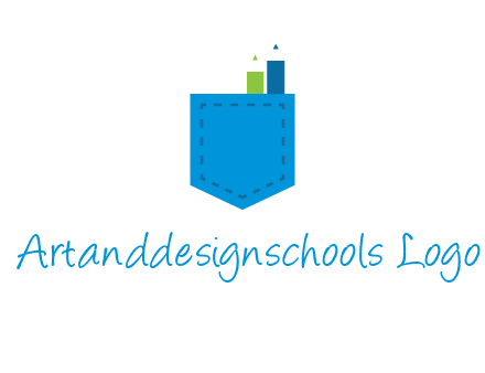 stitched pocket incorporated with two pencil logo