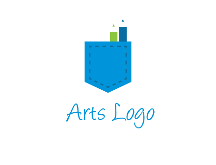 stitched pocket incorporated with two pencil logo