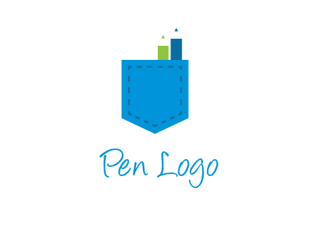 stitched pocket incorporated with two pencil logo