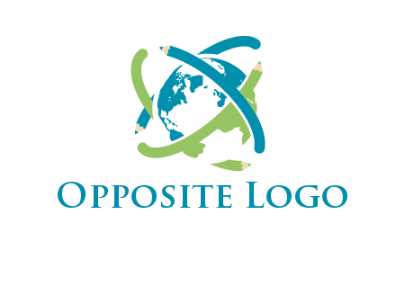 pencil orbit around the globe logo