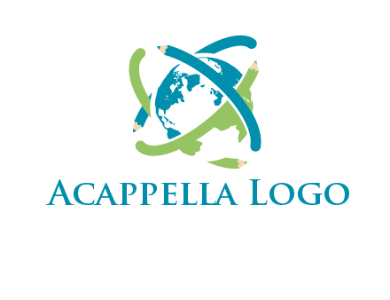 pencil orbit around the globe logo