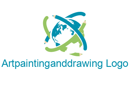 pencil orbit around the globe logo