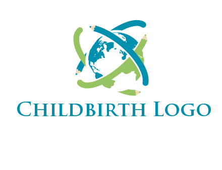 pencil orbit around the globe logo