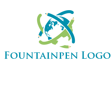 pencil orbit around the globe logo