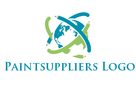 pencil orbit around the globe logo