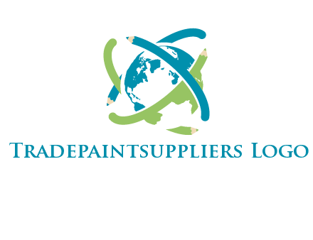 pencil orbit around the globe logo