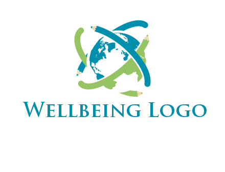 pencil orbit around the globe logo