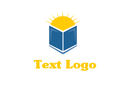 sun behind the abstract book logo