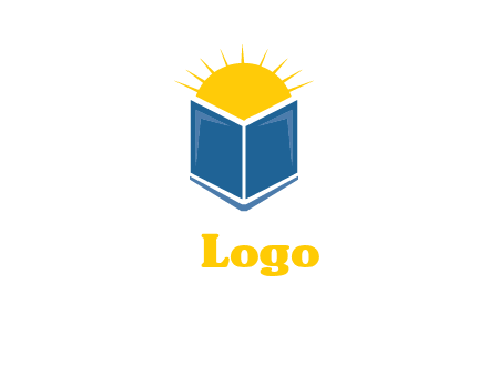sun behind the abstract book logo