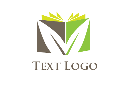 leaf inside abstract book logo
