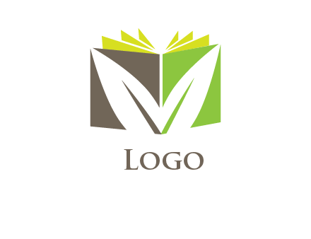 leaf inside abstract book logo