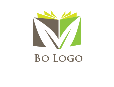 leaf inside abstract book logo