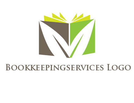leaf inside abstract book logo