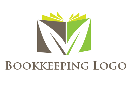 leaf inside abstract book logo