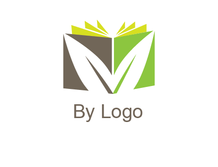 leaf inside abstract book logo