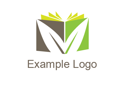 leaf inside abstract book logo