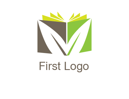 leaf inside abstract book logo