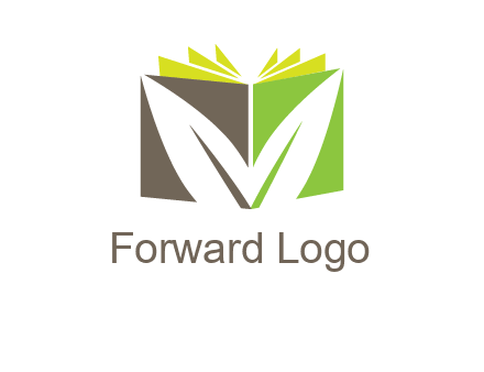 leaf inside abstract book logo