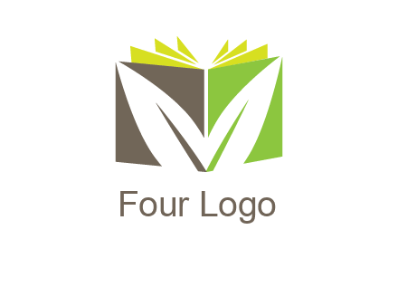 leaf inside abstract book logo