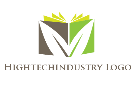 leaf inside abstract book logo
