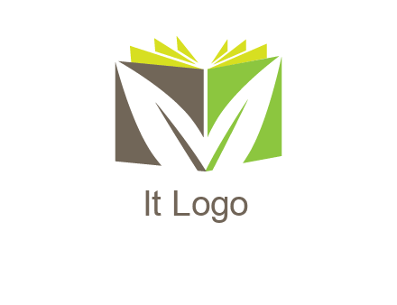 leaf inside abstract book logo