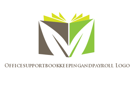 leaf inside abstract book logo