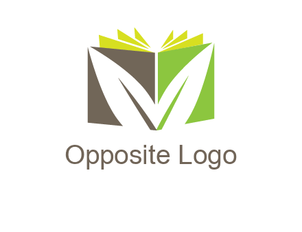 leaf inside abstract book logo