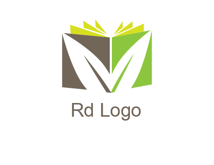 leaf inside abstract book logo