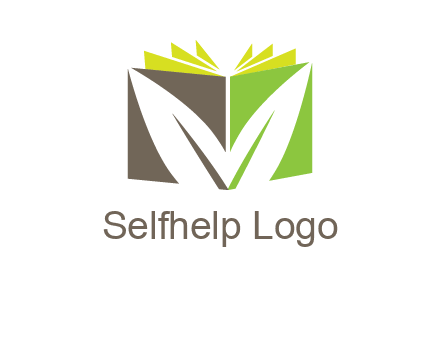 leaf inside abstract book logo