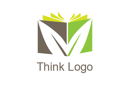 leaf inside abstract book logo