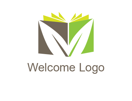 leaf inside abstract book logo