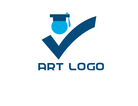 graduation abstract student with check logo