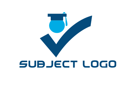 graduation abstract student with check logo