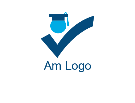 graduation abstract student with check logo