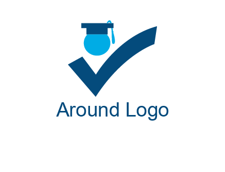 graduation abstract student with check logo